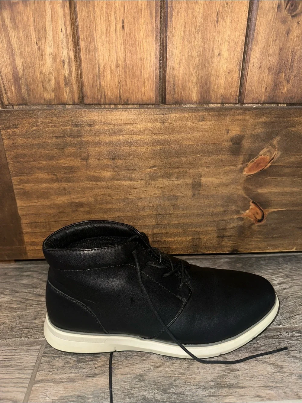 St. John’s Bay: Men's Black Lace-Up Casual Chukka Boots with White Sole